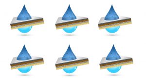 water droplet flows through filtration to obtain clean water.